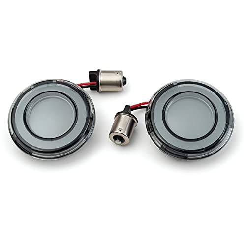 Kuryakyn 2907 Tracer LED Rear Turn Signal Conversions Bullet Style 1156 Single Circuit Red Smoke Lens 1 Pair Motorcycle Lighting Accessory