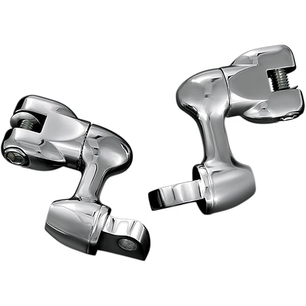 "Shop Kuryakyn 4556 Adjustable Chrome Footpeg Mounts - 2" Offset, Lockable, Male Adapters - Perfect for Motorcycles!"