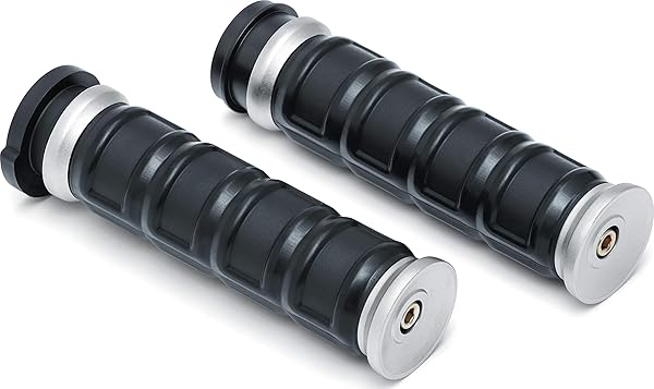Kuryakyn Dillinger Handlebar Grips for Electronic Throttle Control 2008-19 Harley Davidson Motorcycles Silver 1 Pair