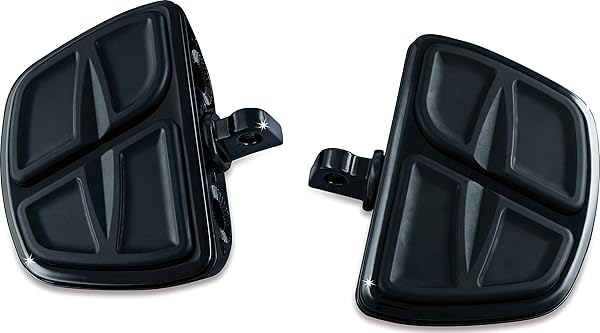 Kuryakyn 7612 Kinetic Mini Board Floorboards - Gloss Black Motorcycle Accessory with Male Mount Adapters