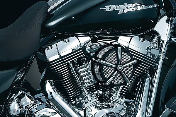 Buy Kuryakyn 9514 Mach 2 Air Cleaner for Harley-Davidson - Custom Black/Chrome Filter Assembly - Image 5