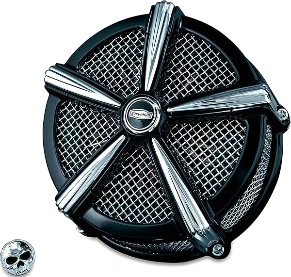 Buy Kuryakyn 9514 Mach 2 Air Cleaner for Harley-Davidson - Custom Black/Chrome Filter Assembly - Image 2
