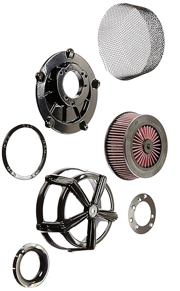 Upgrade Your Harley with Kuryakyn 9550 Mach 2 Air Cleaner - Gloss Black Filter Assembly - Image 2