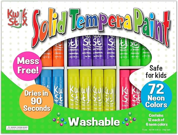 Kwik Stix Solid Tempera Paints Original Size Neon Colors Set of 72 for Vibrant Art Projects - Image 8