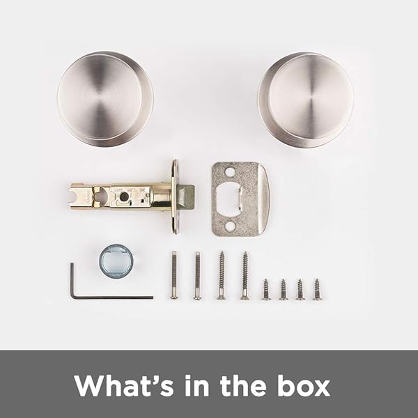 Kwikset Pismo Satin Nickel Passage Door Knob - Non-Locking Handle with Microban for Closets & Hallways - Image 5