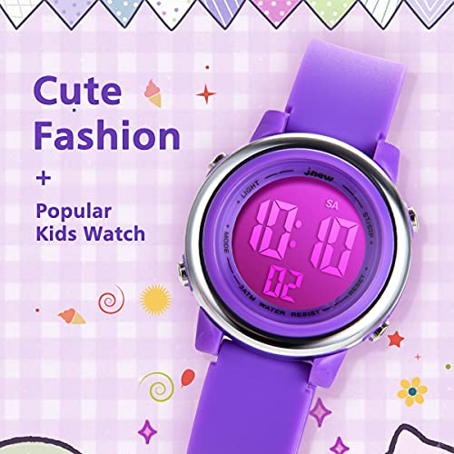 L LAVAREDO Kids Waterproof Sports Watch for Girls Ages 3-12 Cute Cartoon Digital 7 Color Lights Wrist Watch - Image 4