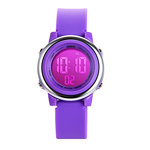 L LAVAREDO Kids Waterproof Sports Watch for Girls Ages 3-12 Cute Cartoon Digital 7 Color Lights Wrist Watch - Image 3