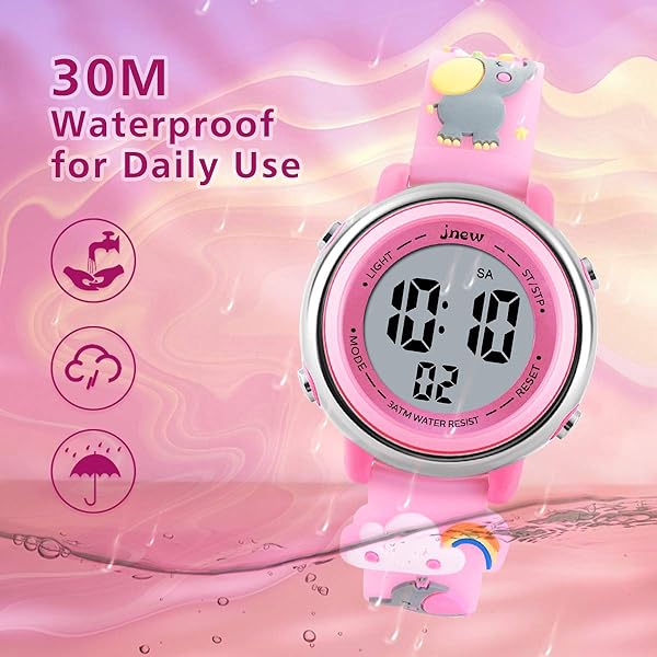 Shop L LAVAREDO Kids Watches: Waterproof 3D Cartoon Digital Watch for Girls Ages 3-12 with 7 Color Lights - Image 8