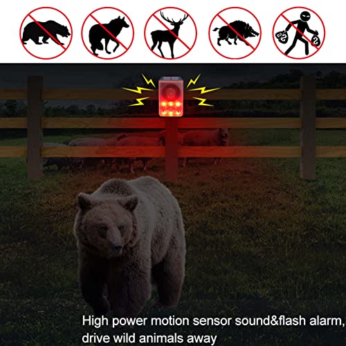 LAFEINA Solar Sound & Strobe Light Alarm: Motion Detector for Gunshots & Dog Barking - Custom 20s Siren for Farm Security - Image 5