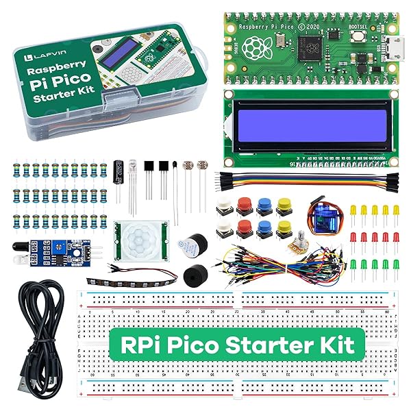 LAFVIN Basic Starter Kit for Raspberry Pi Pico LCD1602 SG90 with Tutorial for Easy Learning and Projects