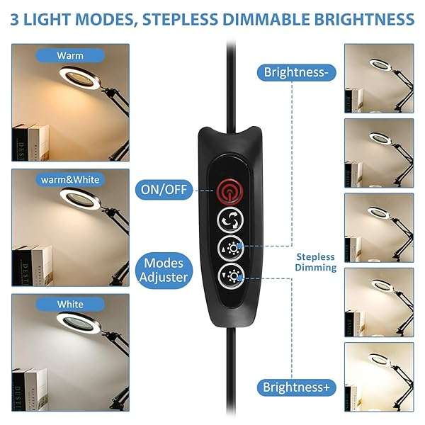 Enhance Your Vision: LANCOSC 5X Magnifying Glass with Light & Adjustable Stand for Crafts, Reading & Repairs - Image 3