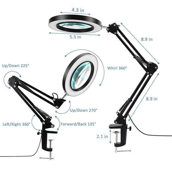 Enhance Your Vision: LANCOSC 5X Magnifying Glass with Light & Adjustable Stand for Crafts, Reading & Repairs - Image 5