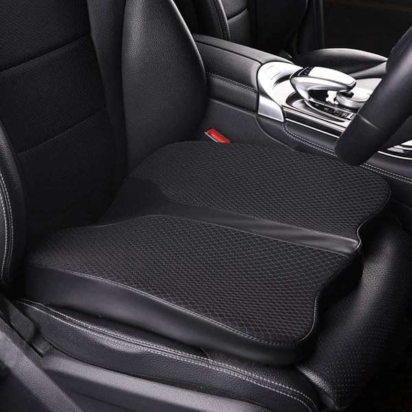 Comfort Memory Foam Car Seat Cushion for Tailbone Pain Relief - LARROUS Black Driving Cushion
