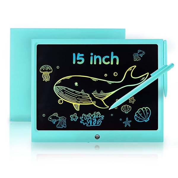 ERUW 15-Inch LCD Writing Tablet for Kids - Colorful Doodle Board & Educational Toy for Ages 3-9 | Ideal Gift for Christmas & Birthdays!