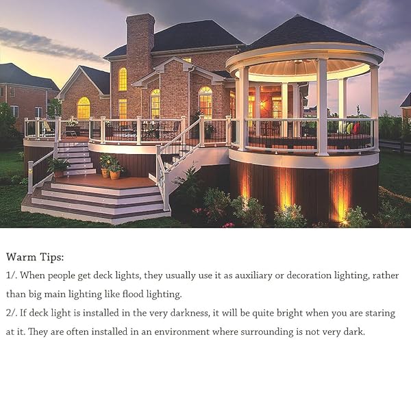 LED Deck Lights Kit - 12V Waterproof Warm White Recessed Lighting for Outdoor Steps, Gardens & Patios (Pack of 10) - Image 7