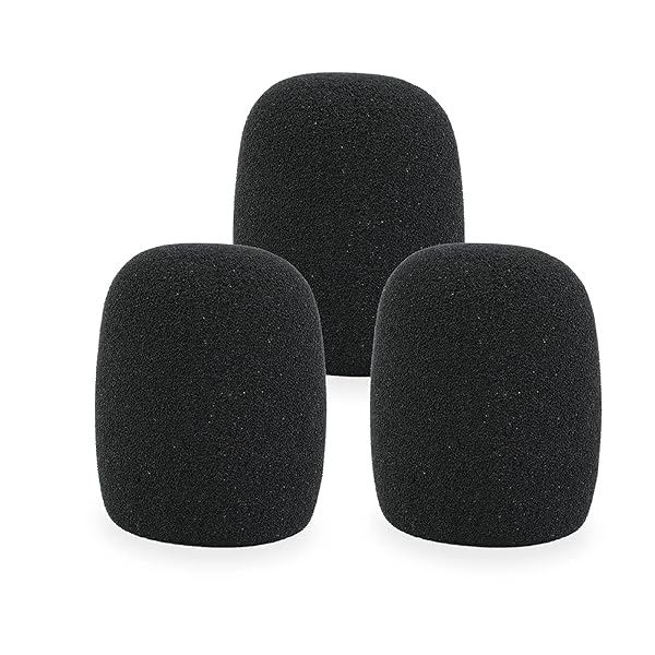 LEFXMOPHY LEFXMOPHY SM57 Windscreen 3-Pack: Foam Replacement for Shure SM57 Microphone - Black Noise-Cancellation Pop Filter