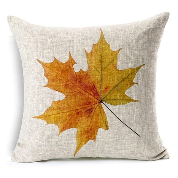 LEIOH Fall Decor: 18x18 Maple Leaf Cushion Covers - Set of 4 Autumn Throw Pillows for Sofa & Home - Image 4