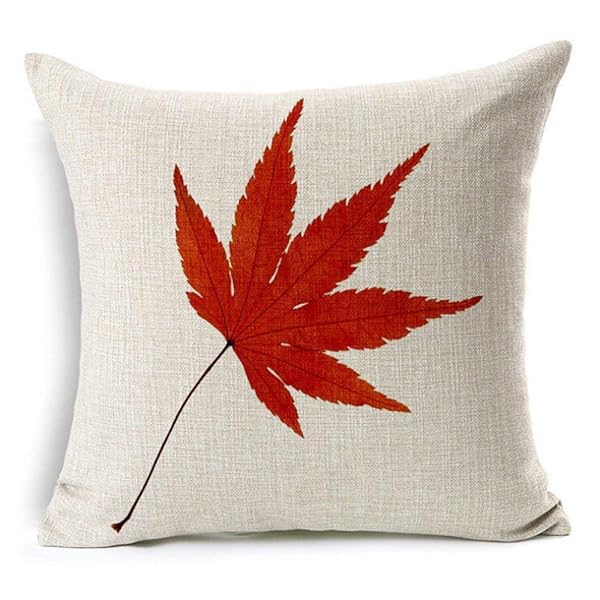 LEIOH Fall Decor: 18x18 Maple Leaf Cushion Covers - Set of 4 Autumn Throw Pillows for Sofa & Home - Image 5