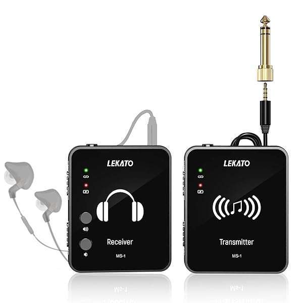 LEKATO MS-1 Wireless In-Ear Monitor System: 2.4GHz Auto-Pairing IEM for Studio, Rehearsal & Live Performance