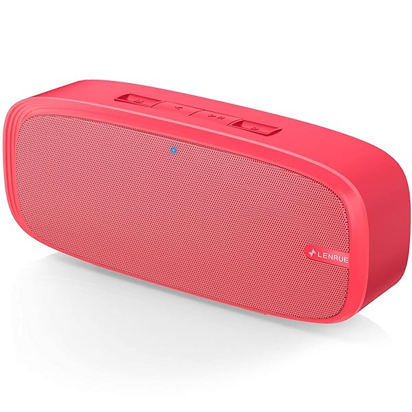 LENRUE Bluetooth Speaker Wireless Portable Loud Stereo Sound Rich Bass 12 Hour Playtime Built-in Mic Compatible with iPhone Samsung Red