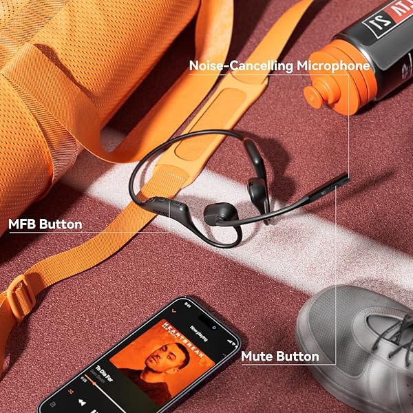 LEVN Open Ear Bluetooth Headphones with Mic AI Noise Cancelling Multipoint Connect Sweatproof for Work Driving Running Workouts - Image 7