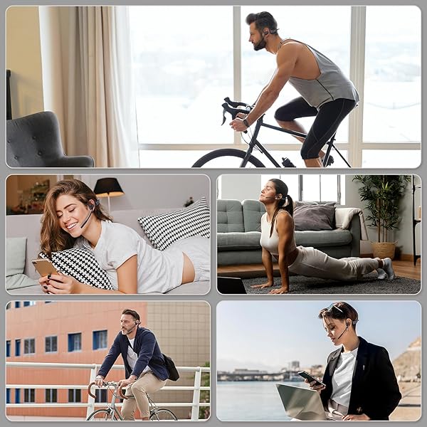 LEVN Open Ear Bluetooth Headphones with Mic AI Noise Cancelling Multipoint Connect Sweatproof for Work Driving Running Workouts - Image 8