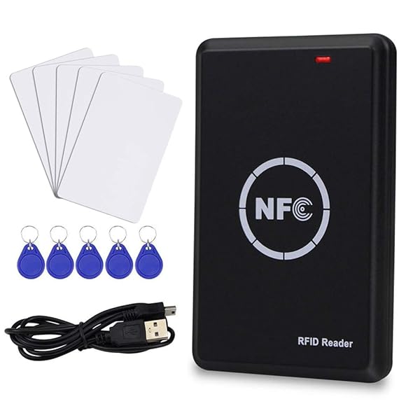 LEXI LEXI RFID NFC Duplicator: 125KHz Key Fob Copier & 13.56MHz Smart Card Writer with USB, UID/T5577 Cards & Software