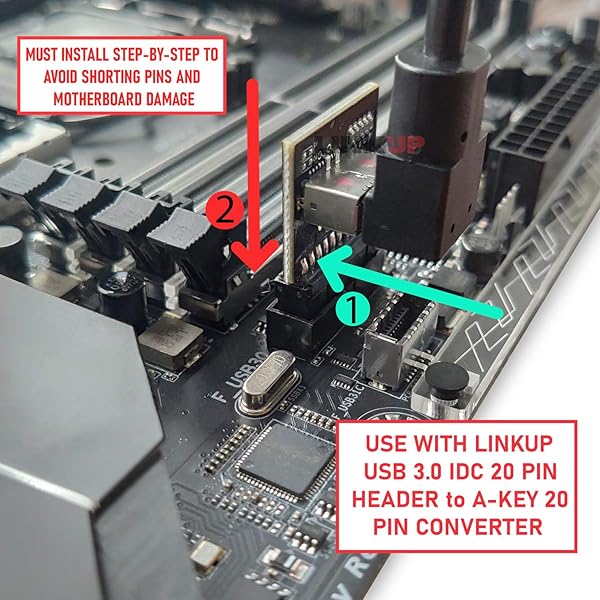 LINKUP USB 3.2 Gen 2x2 20Gbps USB-C Internal Panel Cable - 60cm Right Angle Adapter for Motherboard Header - Image 8