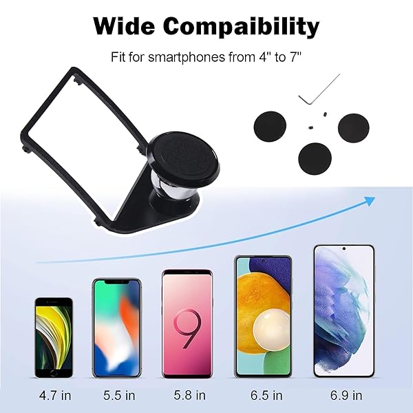 LLKUANG 360-Degree Magnetic Phone Holder for BMW 3 & 4 Series M3 M4 F30 F31 F32 F33 F34 F36 F80 F82 F83 - Black - Image 6