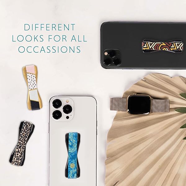 LOVEHANDLE Grip for Smartphone and Mini Tablet Artisan Design Elastic Strap 4 Piece Value Pack for Easy Handling and Comfort - Image 6