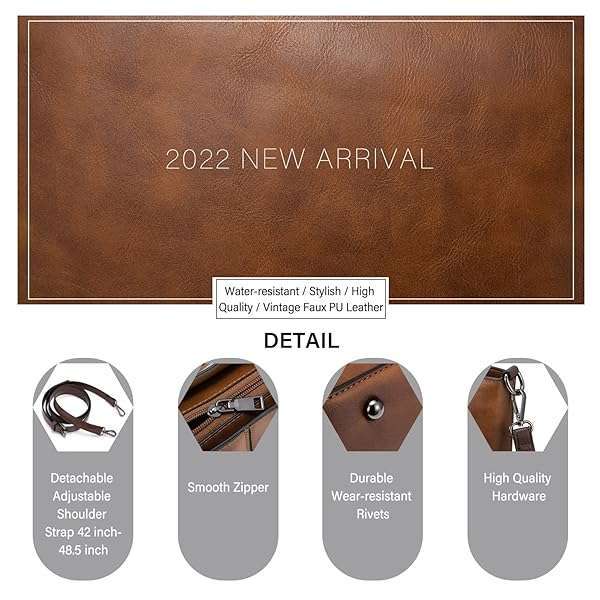 LOVEVOOK Vintage Leather Tote Bag for Women - Large Multi-Pocket Handbag & Designer Hobo Satchel in Brown - Image 11