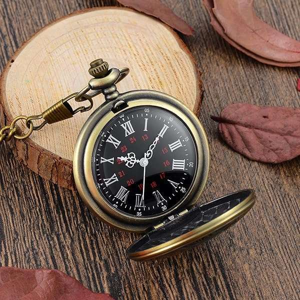LYMFHCH Vintage Pocket Watch with Roman Numerals - Perfect Gift for Christmas, Graduation & Father's Day - Image 4