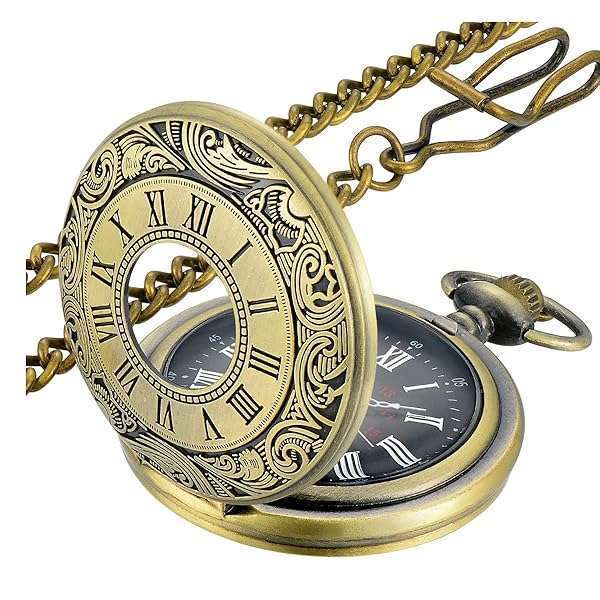 LYMFHCH Vintage Pocket Watch with Roman Numerals - Perfect Gift for Christmas, Graduation & Father's Day - Image 2