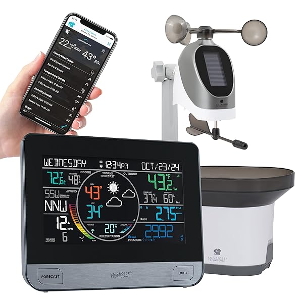 La Crosse Technology 32869357INT WiFi Professional Weather Station Black for Accurate Weather Monitoring