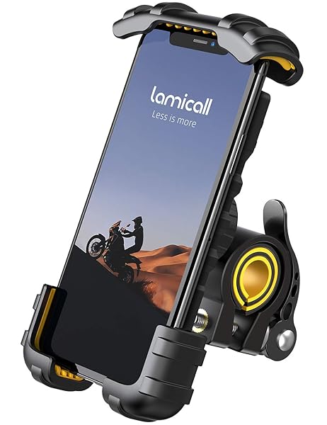 Lamicall "Adjustable Lamicall Bike Phone Holder for iPhone 15/14/13 & Samsung S10/S9 - Secure Motorcycle Mount for 4.7-6.8" Devices"