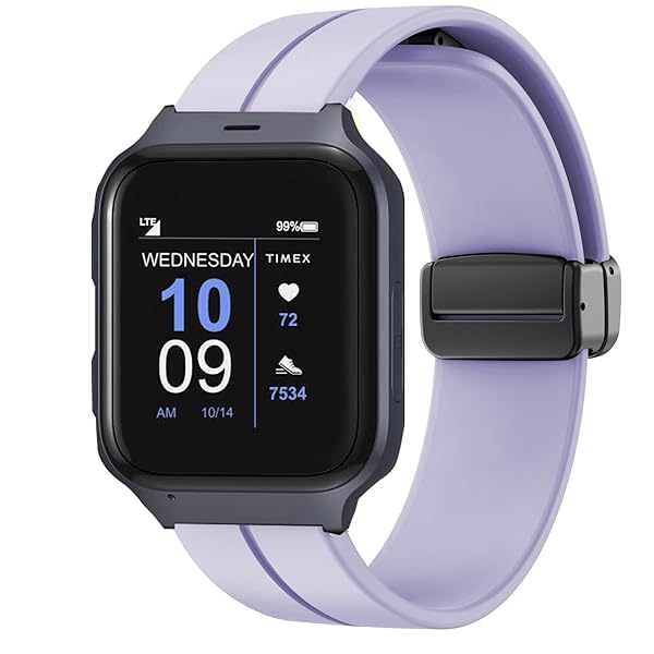 Lamshaw Compatible for Timex Family Connect SENIOR Watch Band, Soft Silicone Magnetic Buckle Sport Replacement Straps Compatible for Timex Family