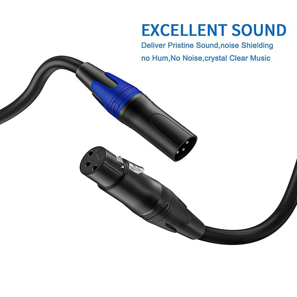 LanSenSu XLR Splitter Cable, 1 Female to 2 Male Patch Y Cable Balanced Microphone Splitter Cord Audio Adaptor 6.6ft (1Pack) - Image 7