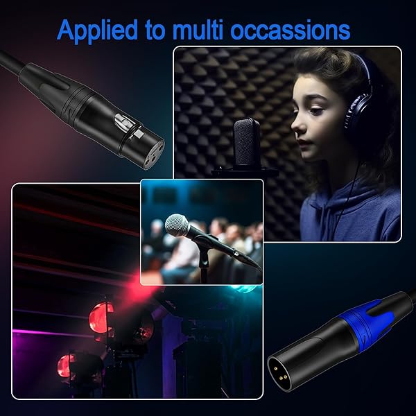 LanSenSu XLR Splitter Cable, 1 Female to 2 Male Patch Y Cable Balanced Microphone Splitter Cord Audio Adaptor 6.6ft (1Pack) - Image 9