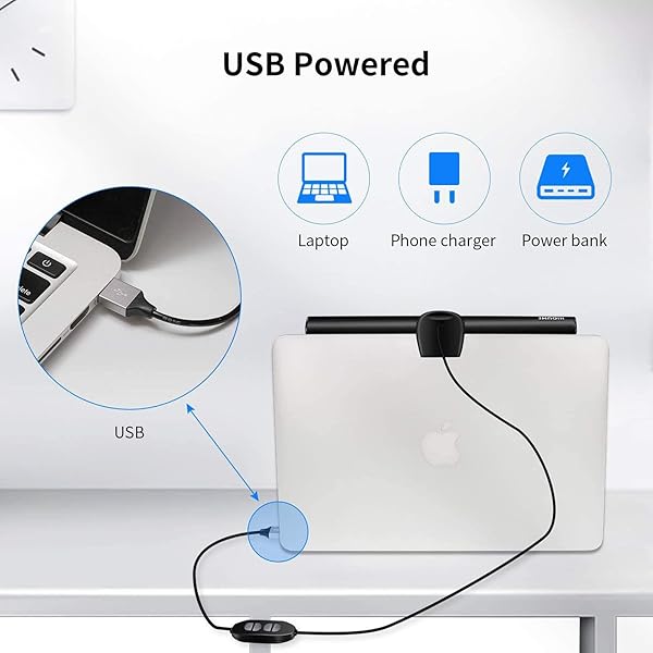 Laptop Monitor Light Bar USB Powered LED with 3 Color Temperature Modes for Eye Care Portable for Work Office and Travel - Image 7