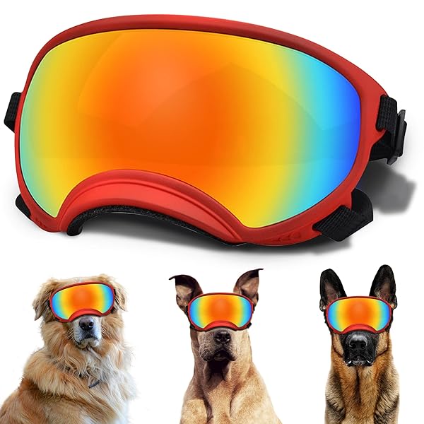 Large Dog Sunglasses with Adjustable Strap UV Protection for Medium to Large Dogs Perfect for Eye Protection and Outdoor Activities