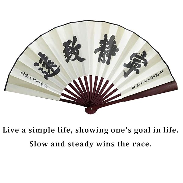 Large Folding Fan with Chinese Traditional Painting Bamboo Fabric Hand Fans for Performance Decorations and Gifts 13inch Mountain Water - Image 4