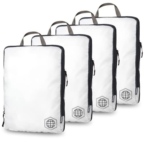 Extra Large Compression Packing Cubes - 4 Piece Ultralight Travel Organizers by TRIPPED Travel Gear