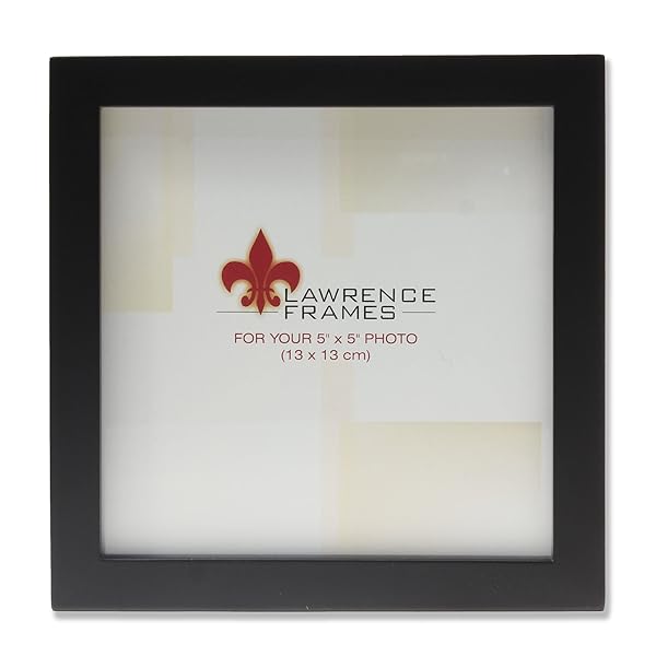 Lawrence Frames Black Wood Picture Frame 5x5 - Stylish Gallery Collection for Home Decor