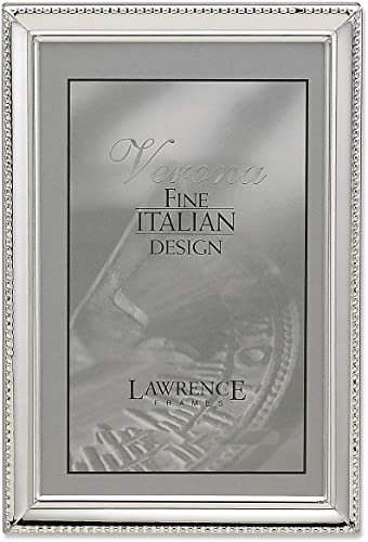 Lawrence Frames Verona 8x12 Metal Silver Picture Frame with Beads - Elegant Home Decor
