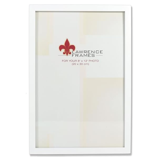 Lawrence Frames White Wood Picture Frame - 8x12 Inch Gallery Collection for Stunning Home Decor