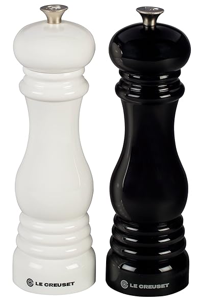Le Creuset "Le Creuset 8" Salt and Pepper Mill Set - Stylish Black & White Kitchen Essential"