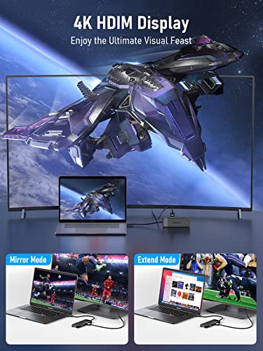 Lemorele 10-in-1 USB C Hub Multiport Adapter for MacBook Pro Air with 4K HDMI Gigabit Ethernet and 100W PD Compatibility - Image 5