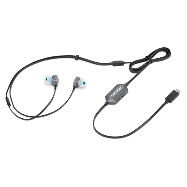 Lenovo Lenovo Legion RGB Gaming In-Ear Headphones USB-C E510 with 7.1 Surround Sound Hi-Res Audio and In-Line Controller for PC Tablet Phone