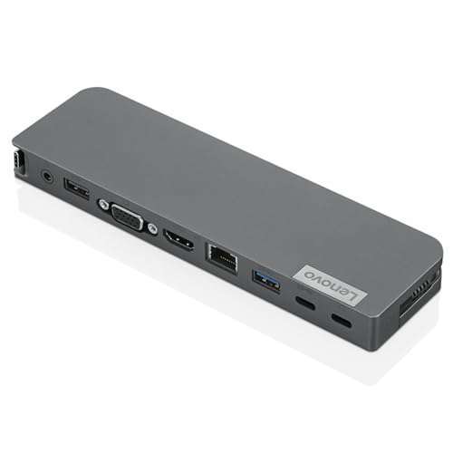 Lenovo USB-C Mini Dock 7-in-1: HDMI, VGA, USB Ports & 45W Charging for Lenovo & Apple Laptops