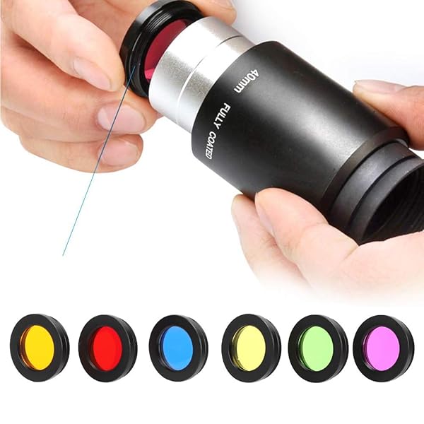 Senyar Lens Filter Set 6 Colors 1.25 Inch Colorful Telescope Eyepiece Screw Thread Filter Kit for Astronomy - Image 6